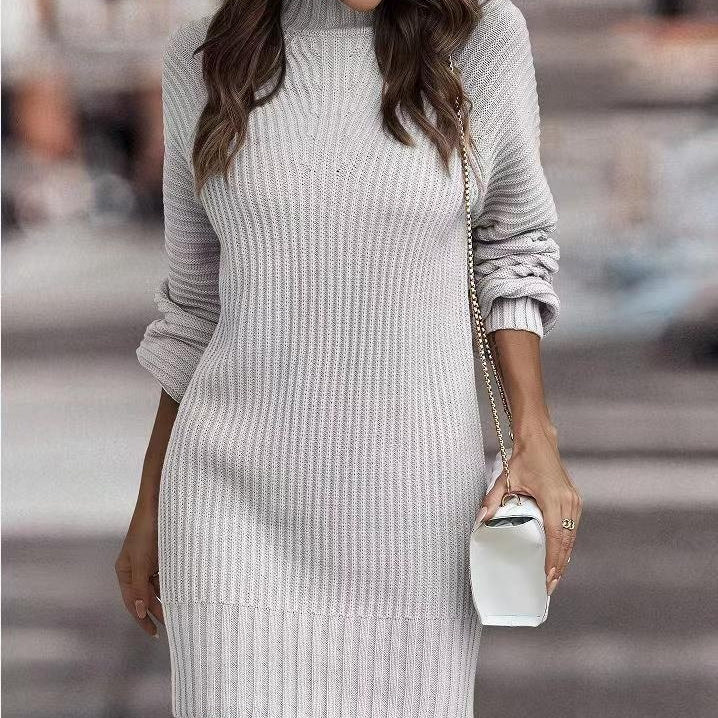 Turtleneck Sweater Dress – Long Sleeve Knitwear