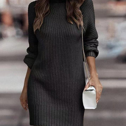 Turtleneck Sweater Dress – Long Sleeve Knitwear