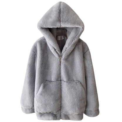 Furry Coat Women's Imitation Fur Loose Young Winter Hoodie