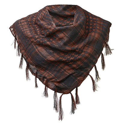 Premium Plaid Winter Scarf & Hijab - 100x100cm Tactical Shemagh with Tassels for Men and Women