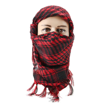 Premium Plaid Winter Scarf & Hijab - 100x100cm Tactical Shemagh with Tassels for Men and Women