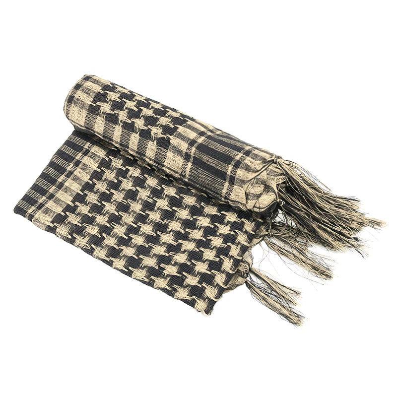 Premium Plaid Winter Scarf & Hijab - 100x100cm Tactical Shemagh with Tassels for Men and Women