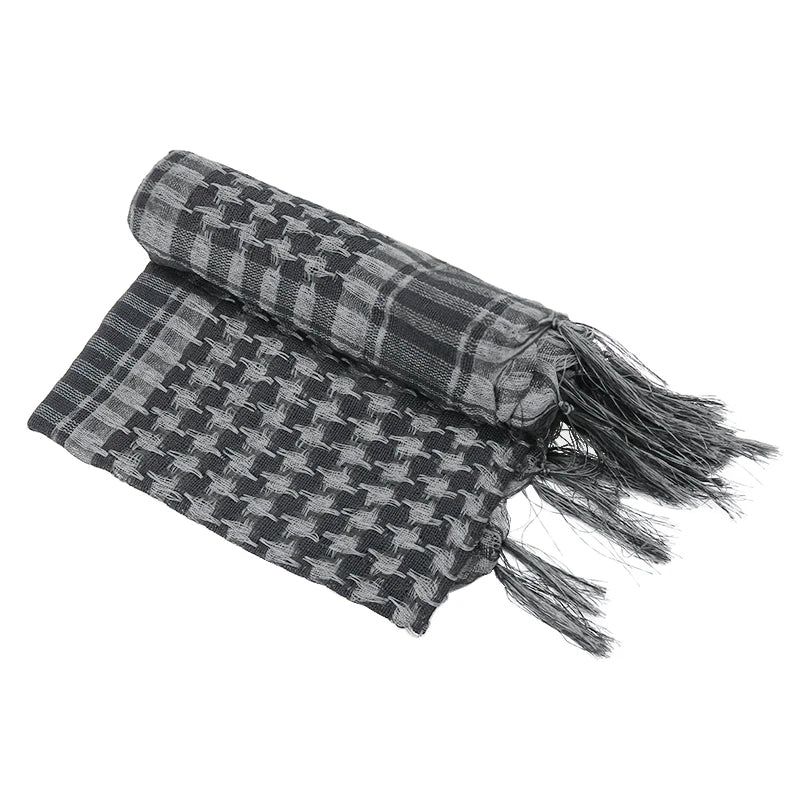 Premium Plaid Winter Scarf & Hijab - 100x100cm Tactical Shemagh with Tassels for Men and Women