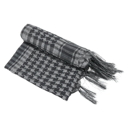 Premium Plaid Winter Scarf & Hijab - 100x100cm Tactical Shemagh with Tassels for Men and Women