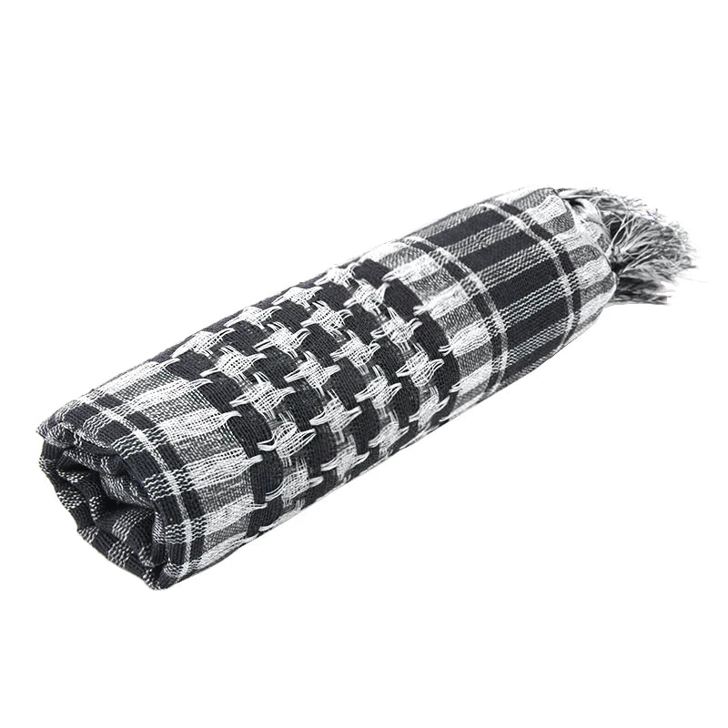 Premium Plaid Winter Scarf & Hijab - 100x100cm Tactical Shemagh with Tassels for Men and Women