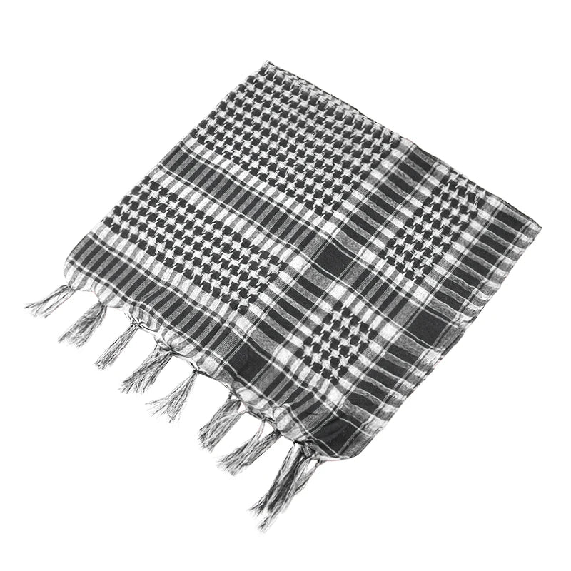 Premium Plaid Winter Scarf & Hijab - 100x100cm Tactical Shemagh with Tassels for Men and Women