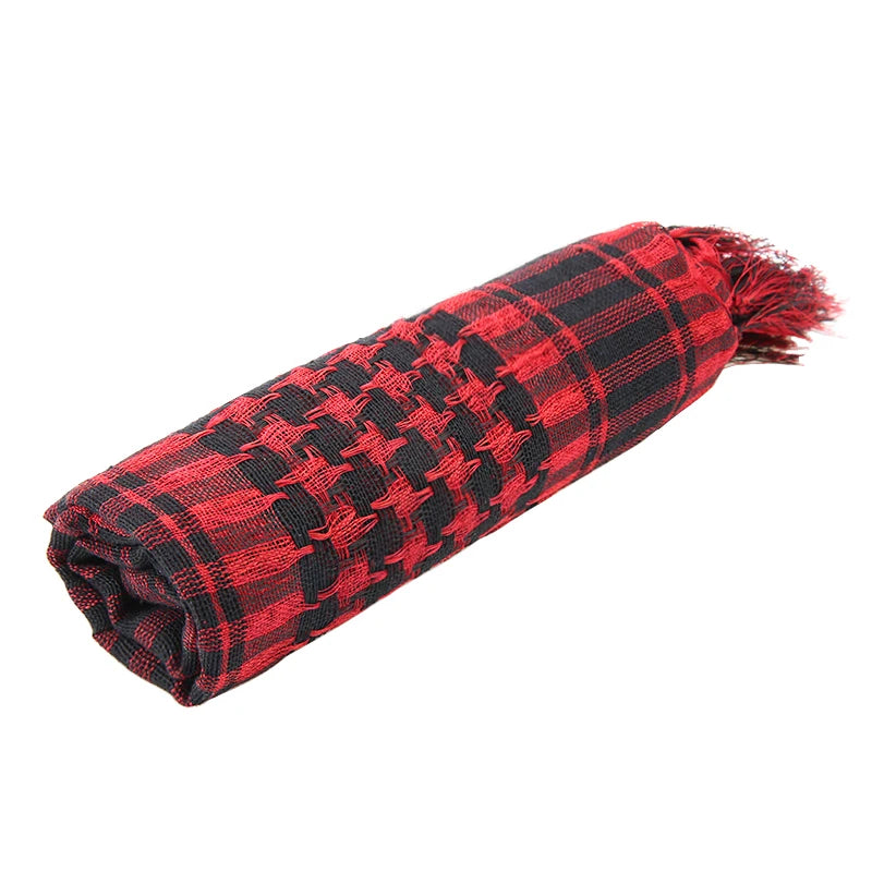 Premium Plaid Winter Scarf & Hijab - 100x100cm Tactical Shemagh with Tassels for Men and Women