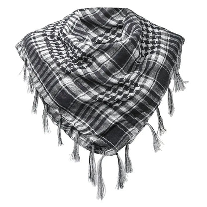 Premium Plaid Winter Scarf & Hijab - 100x100cm Tactical Shemagh with Tassels for Men and Women