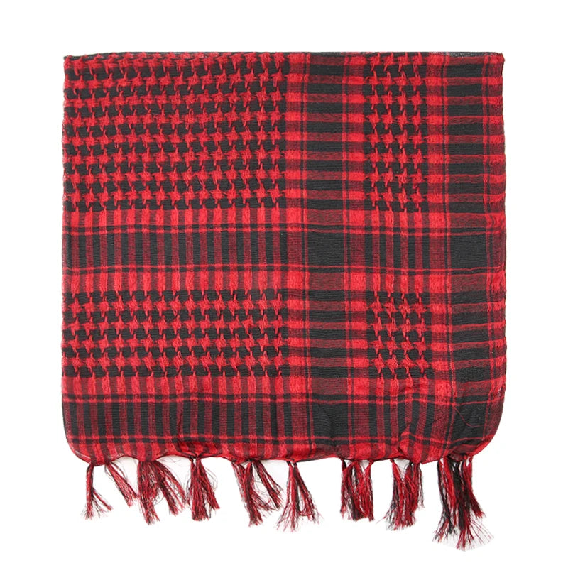 Premium Plaid Winter Scarf & Hijab - 100x100cm Tactical Shemagh with Tassels for Men and Women