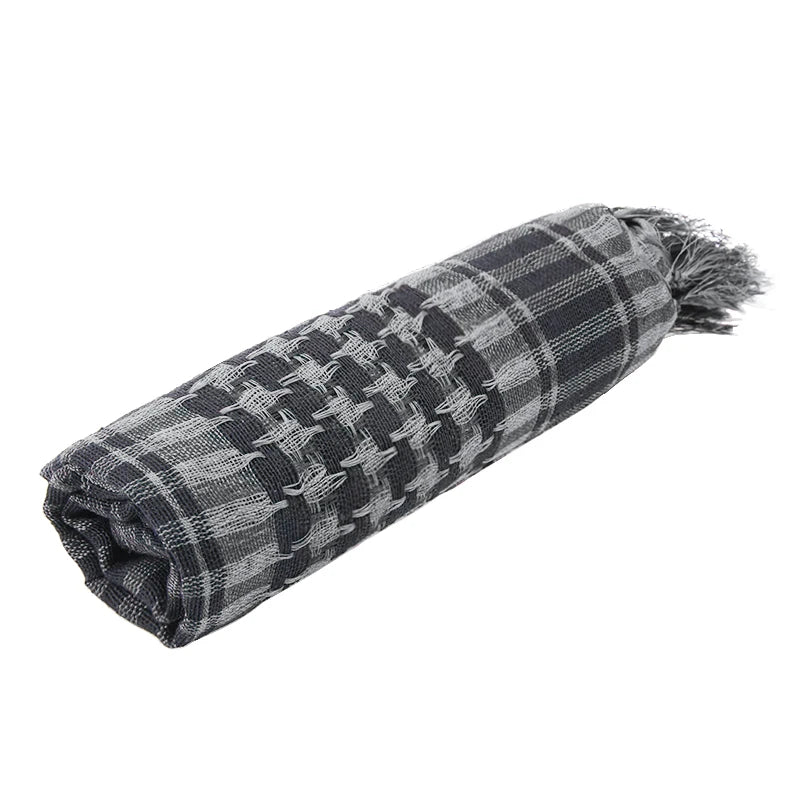 Premium Plaid Winter Scarf & Hijab - 100x100cm Tactical Shemagh with Tassels for Men and Women