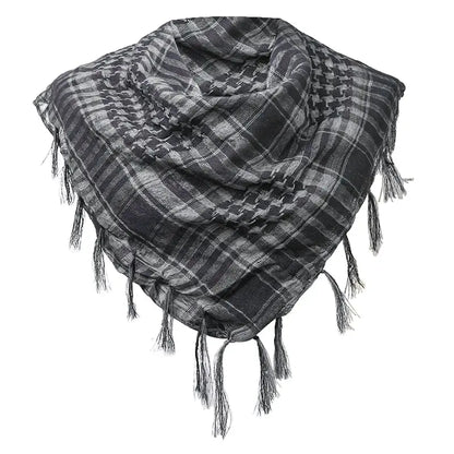 Premium Plaid Winter Scarf & Hijab - 100x100cm Tactical Shemagh with Tassels for Men and Women