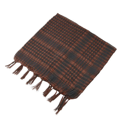 Premium Plaid Winter Scarf & Hijab - 100x100cm Tactical Shemagh with Tassels for Men and Women