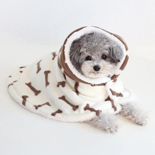 Pet Cloak Pajama Autumn and Winter Thickened Cotton Clothes Dog Cloak Teddy Pet Clothes Household Dog Clothes Dog Jacket