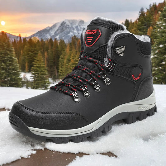 Snow Boots Men's Waterproof Leather Sneakers Ankle Boots Super Warm Male Outdoors Non-slip Snow Botines Hiking Boots Winter