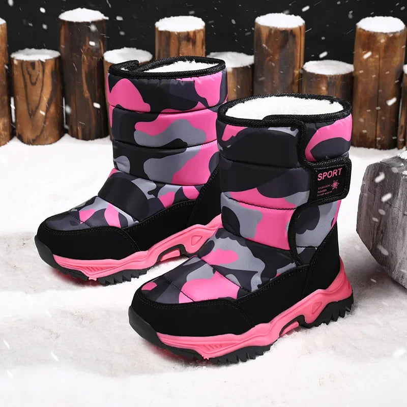 FANAN Camouflage Kids Snow Boots