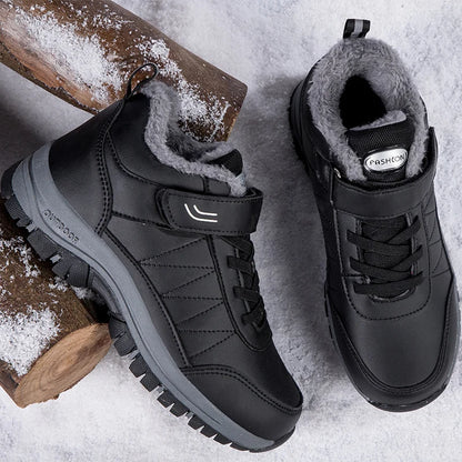 Snow Boots Men's Waterproof Leather Sneakers Ankle Boots Super Warm Male Outdoors Non-slip Snow Botines Hiking Boots Winter