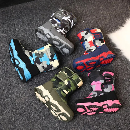 FANAN Camouflage Kids Snow Boots