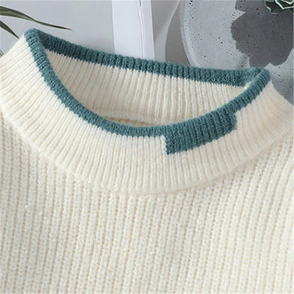 Mock Neck Knitted Sweater