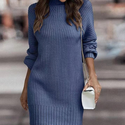 Turtleneck Sweater Dress – Long Sleeve Knitwear